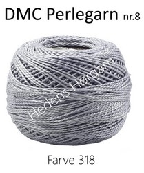DMC Perlegarn nr. 8 farve 318 grå